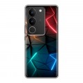 Дизайнерский силиконовый с усиленными углами чехол для Vivo V29 Абстракция неон