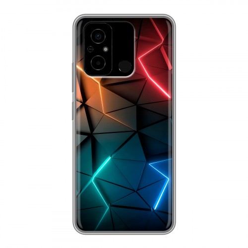 Дизайнерский силиконовый чехол для Xiaomi Poco C55 Абстракция неон