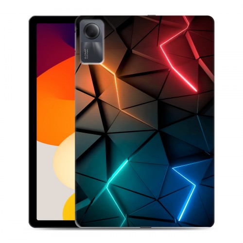 Дизайнерский силиконовый чехол для Xiaomi RedMi Pad SE Абстракция неон