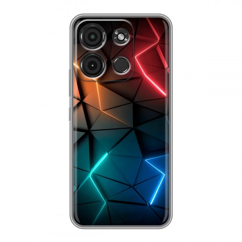 Дизайнерский силиконовый чехол для Itel A60s Абстракция неон
