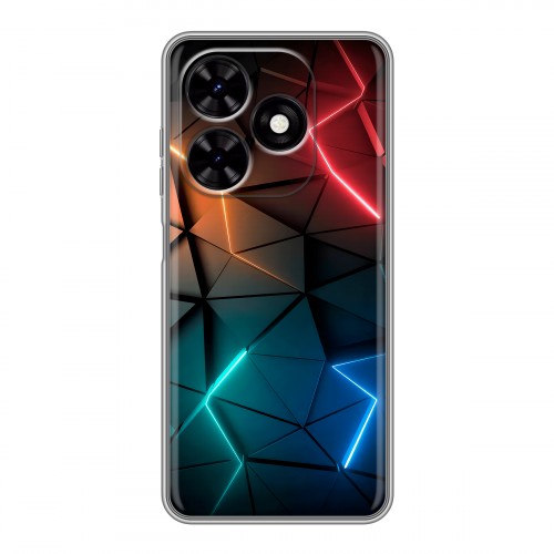 Дизайнерский силиконовый чехол для Tecno Spark Go 2024 Абстракция неон