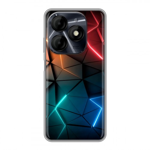 Дизайнерский силиконовый чехол для Itel P55 4G Абстракция неон