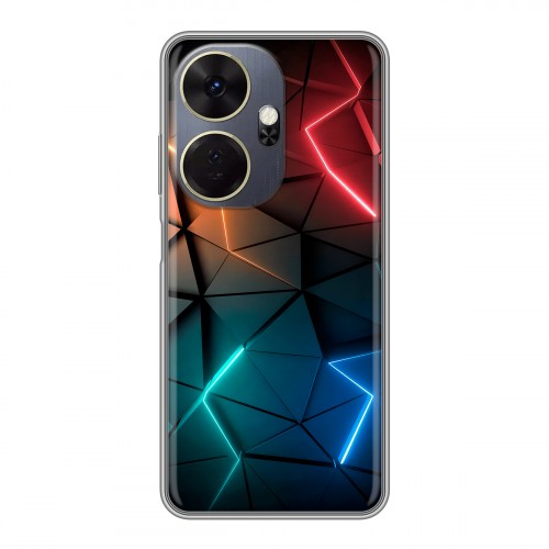 Дизайнерский силиконовый чехол для Itel P55 Plus Абстракция неон