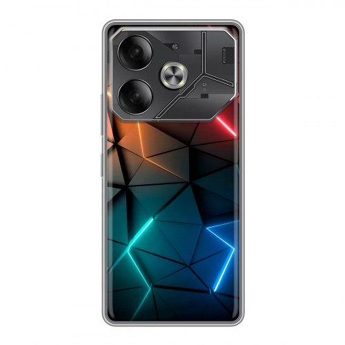 Дизайнерский силиконовый чехол для Tecno Pova 6 Абстракция неон