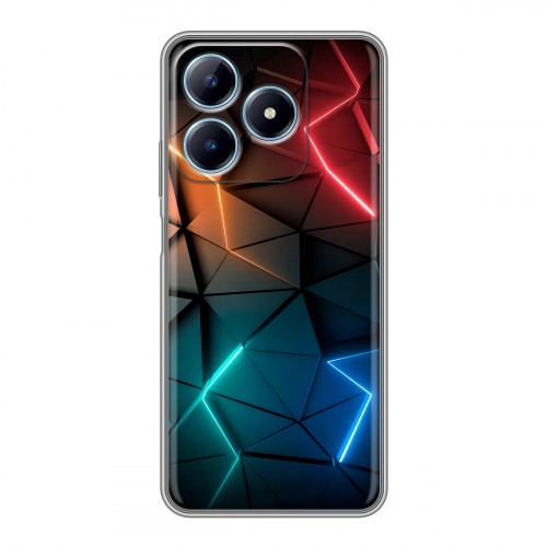Дизайнерский силиконовый чехол для Realme C63 Абстракция неон