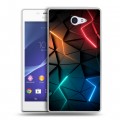 Дизайнерский пластиковый чехол для Sony Xperia M2 dual Абстракция неон