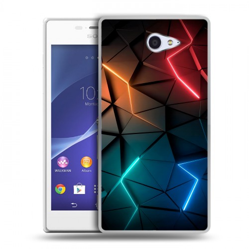 Дизайнерский пластиковый чехол для Sony Xperia M2 dual Абстракция неон