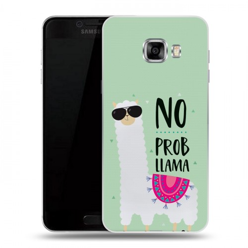 Дизайнерский пластиковый чехол для Samsung Galaxy C5 Лама