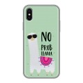 Дизайнерский силиконовый чехол для Iphone x10 Лама