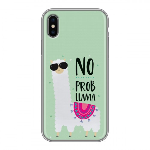 Дизайнерский силиконовый чехол для Iphone x10 Лама