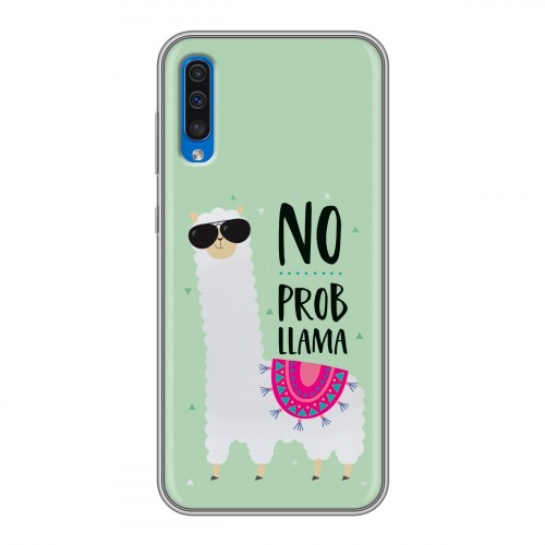 Дизайнерский силиконовый чехол для Samsung Galaxy A50 Лама