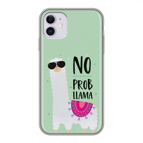 Дизайнерский силиконовый чехол для Iphone 11 Лама