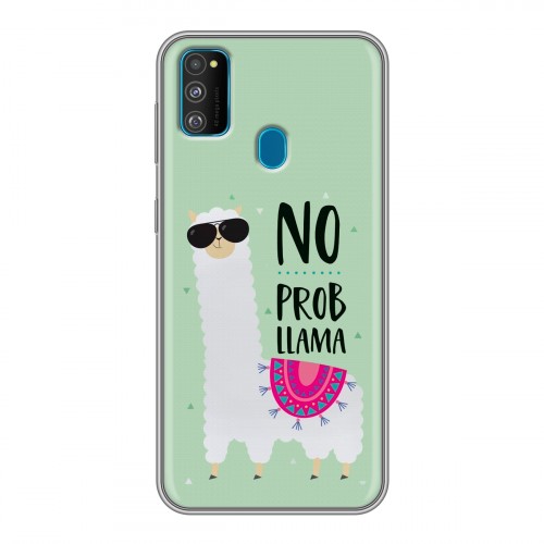 Дизайнерский силиконовый чехол для Samsung Galaxy M30s Лама