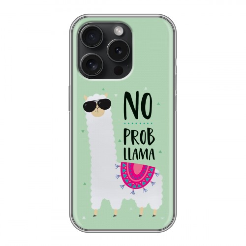 Дизайнерский силиконовый чехол для Iphone 15 Pro Лама