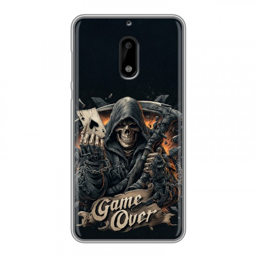 Дизайнерский пластиковый чехол для Nokia 6 Скелет карты