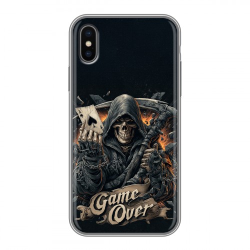Дизайнерский силиконовый чехол для Iphone x10 Скелет карты