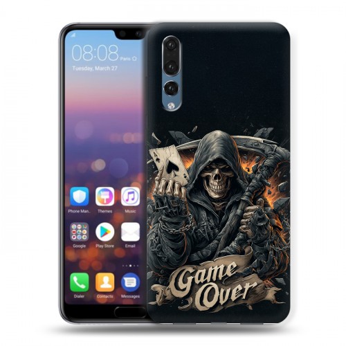 Дизайнерский силиконовый с усиленными углами чехол для Huawei P20 Pro Скелет карты