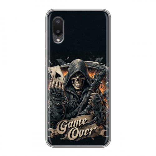 Дизайнерский силиконовый чехол для Samsung Galaxy A02 Скелет карты