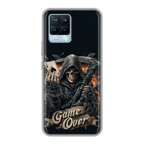 Дизайнерский силиконовый чехол для Realme 8 Скелет карты