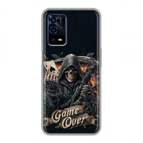 Дизайнерский силиконовый с усиленными углами чехол для OPPO A55 Скелет карты