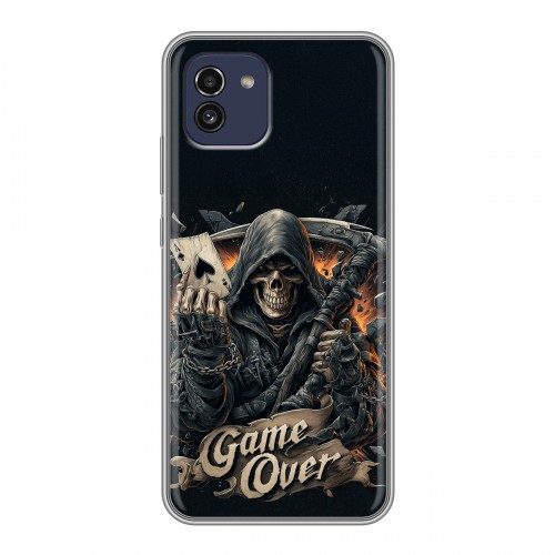 Дизайнерский силиконовый чехол для Samsung Galaxy A03 Скелет карты