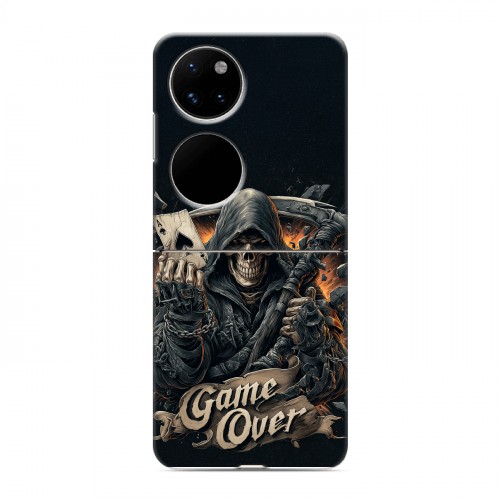 Дизайнерский пластиковый чехол для Huawei P50 Pocket Скелет карты