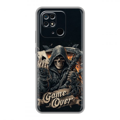 Дизайнерский силиконовый чехол для Xiaomi Redmi 10C Скелет карты