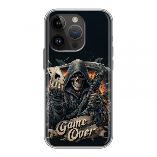 Дизайнерский силиконовый чехол для Iphone 14 Pro Скелет карты