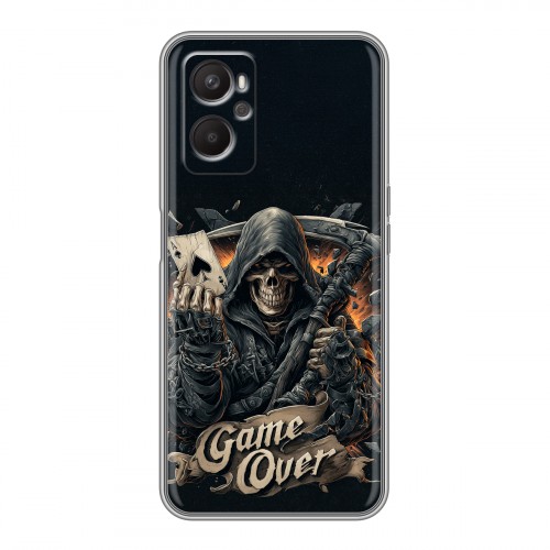 Дизайнерский силиконовый с усиленными углами чехол для OPPO A96 Скелет карты