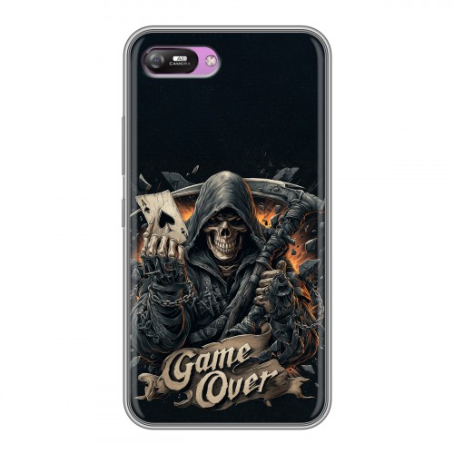 Дизайнерский силиконовый с усиленными углами чехол для Itel A25 Скелет карты