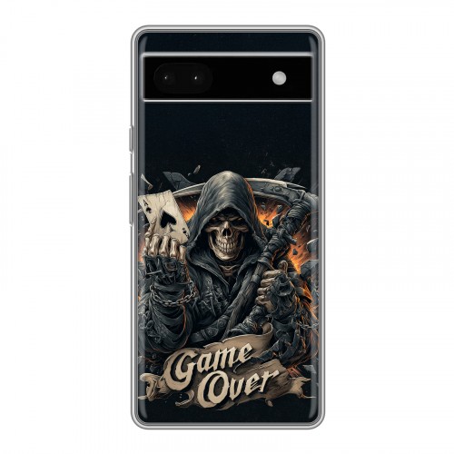 Дизайнерский силиконовый чехол для Google Pixel 6a Скелет карты