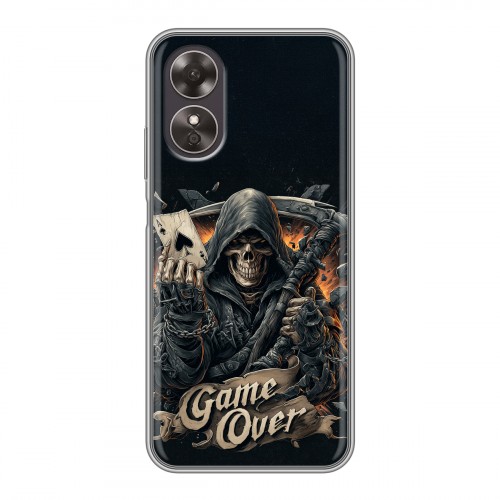 Дизайнерский силиконовый чехол для OPPO A17 Скелет карты