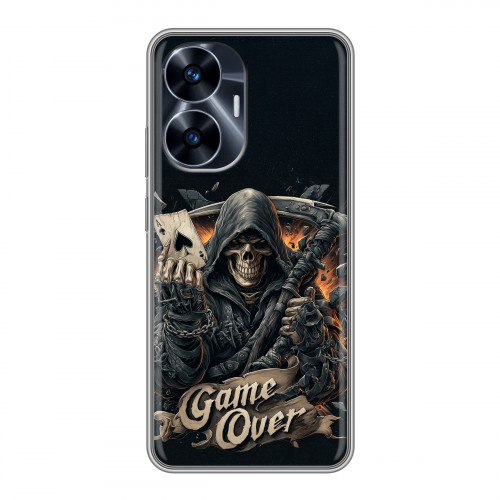 Дизайнерский силиконовый чехол для Realme C55 Скелет карты