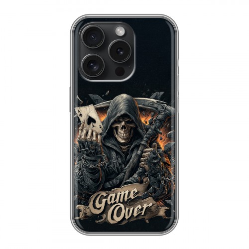 Дизайнерский силиконовый чехол для Iphone 15 Pro Скелет карты