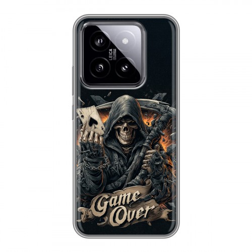 Дизайнерский силиконовый чехол для Xiaomi 14 Скелет карты