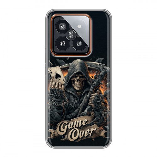 Дизайнерский силиконовый чехол для Xiaomi 14 Pro Скелет карты