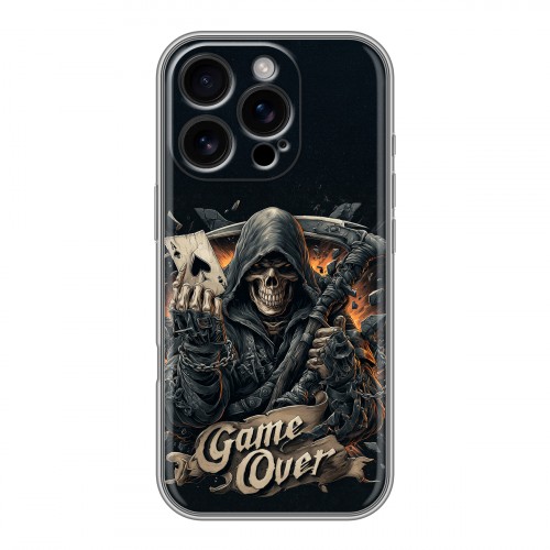 Дизайнерский силиконовый чехол для Iphone 16 Pro Скелет карты