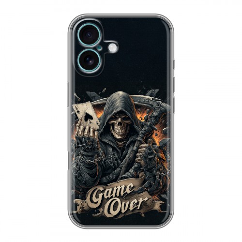 Дизайнерский силиконовый чехол для Iphone 16 Plus Скелет карты