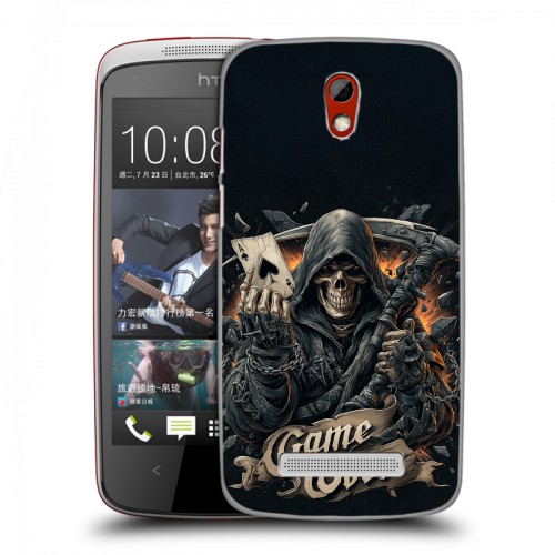 Дизайнерский пластиковый чехол для HTC Desire 500 Скелет карты