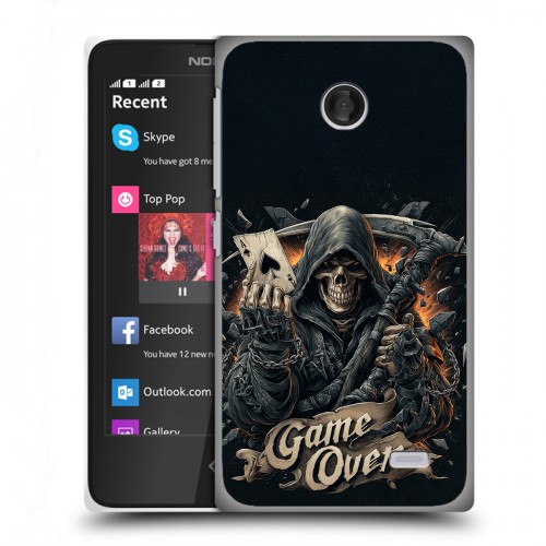 Дизайнерский пластиковый чехол для Nokia X Скелет карты