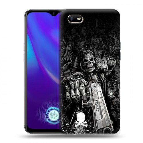 Дизайнерский силиконовый с усиленными углами чехол для OPPO A1k Скелет