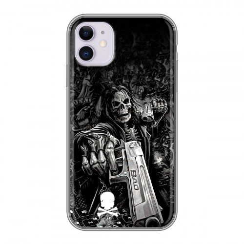 Дизайнерский силиконовый чехол для Iphone 11 Скелет