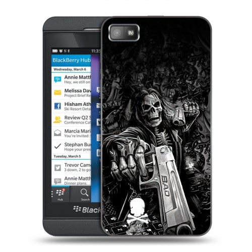 Дизайнерский пластиковый чехол для BlackBerry Z10 Скелет