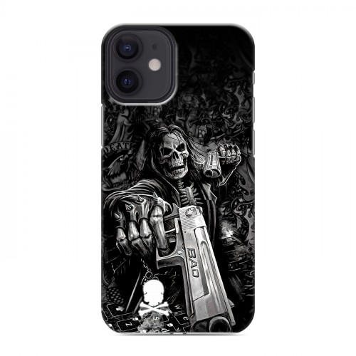 Дизайнерский силиконовый с усиленными углами чехол для Iphone 12 Mini Скелет