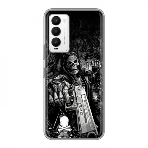 Дизайнерский силиконовый с усиленными углами чехол для Tecno Camon 18 Скелет