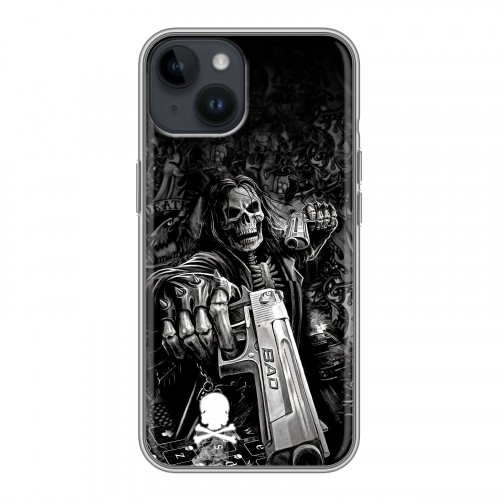 Дизайнерский силиконовый чехол для Iphone 14 Скелет