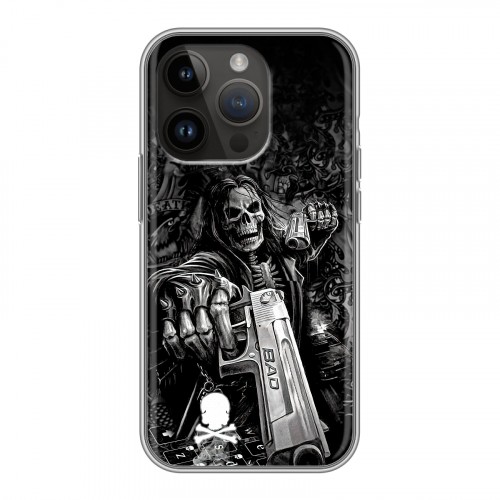 Дизайнерский силиконовый чехол для Iphone 14 Pro Скелет