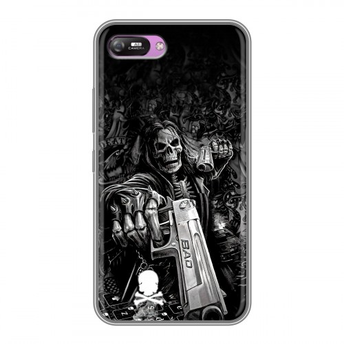 Дизайнерский силиконовый с усиленными углами чехол для Itel A25 Скелет