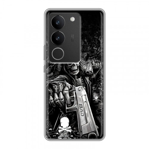 Дизайнерский силиконовый с усиленными углами чехол для Vivo V29 Скелет