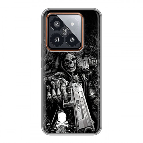 Дизайнерский силиконовый чехол для Xiaomi 14 Pro Скелет